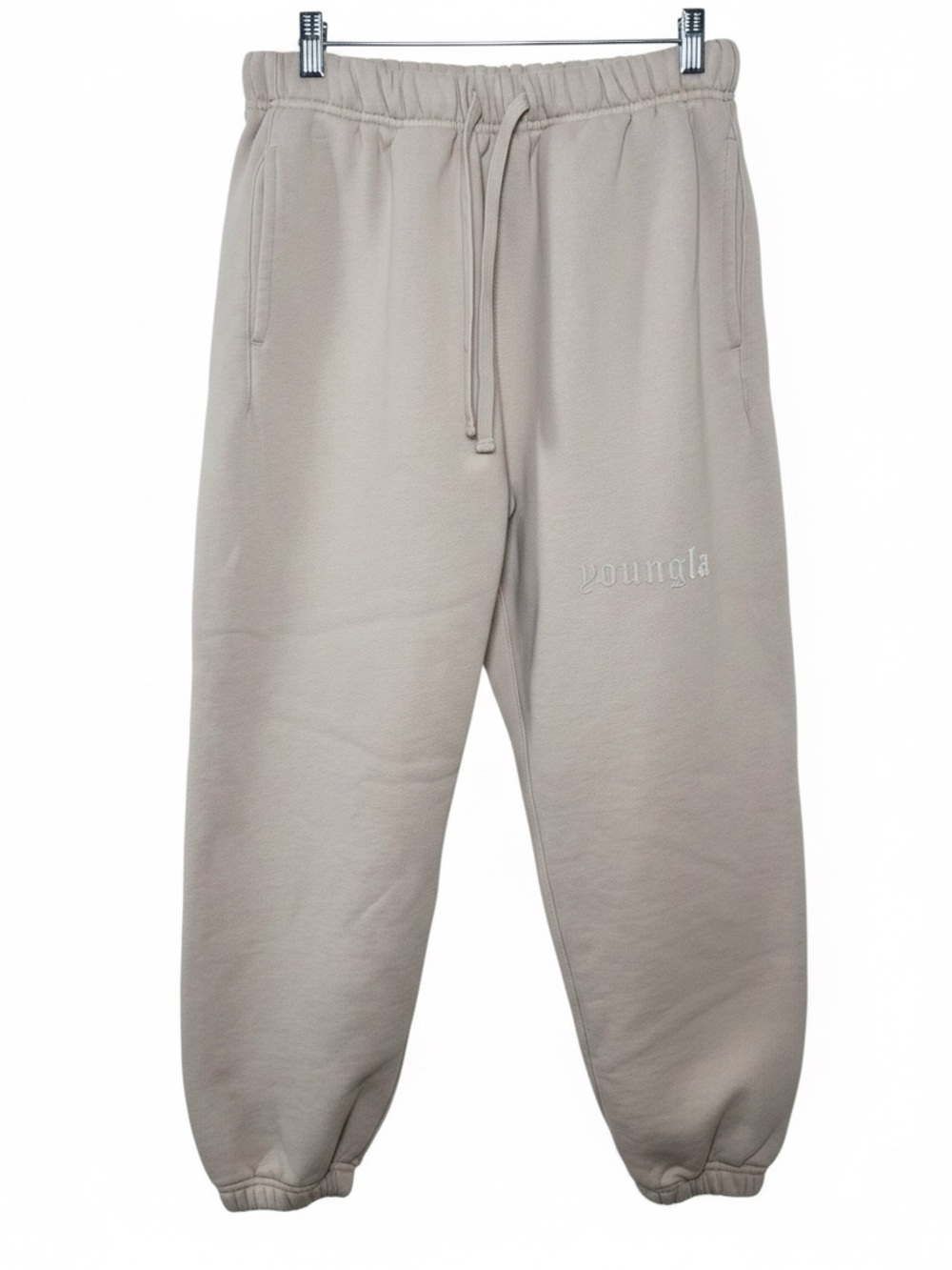 YoungLA Cloud 9 Joggers Taupe Beige Fleece Sweatpants Men Med Cozy Lounge Gym